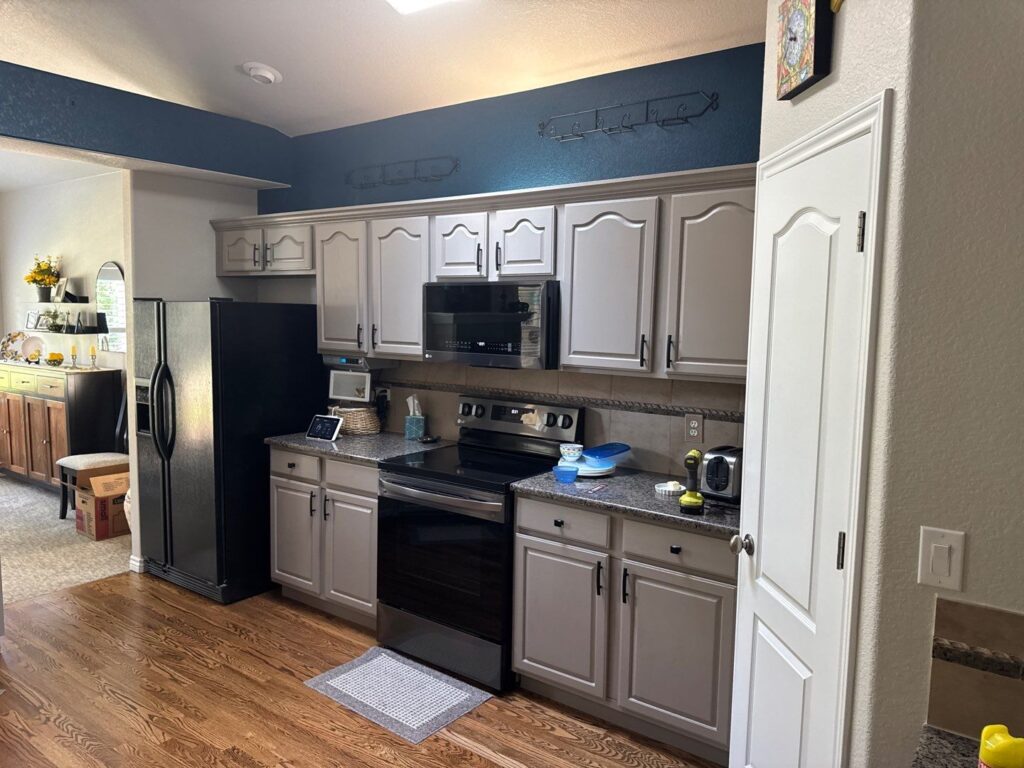 Finished kitchen cabinet refinish after — H3 Painting