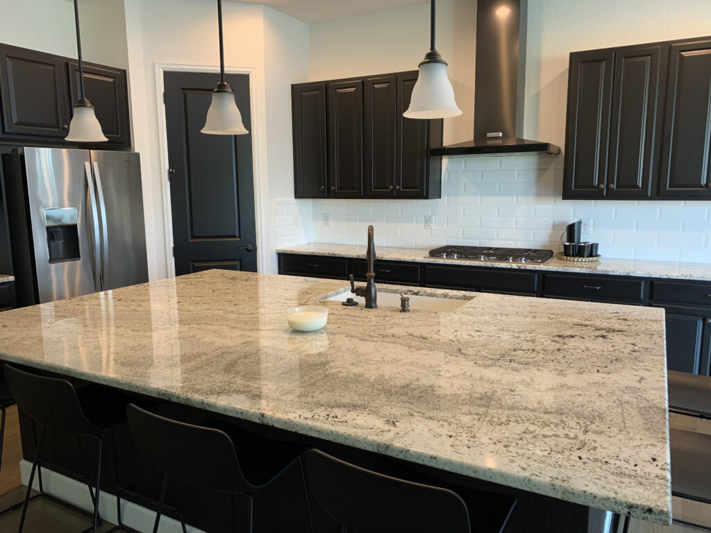 Finished kitchen cabinet refinish after — H3 Painting
