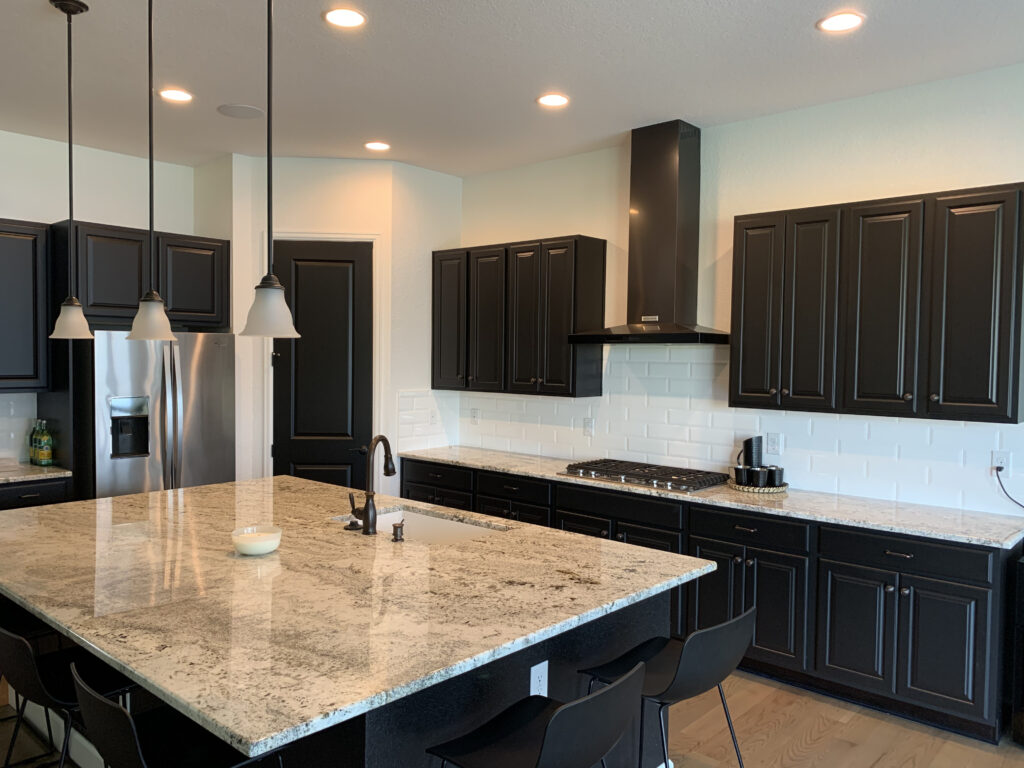 Finished kitchen cabinet refinish after — H3 Painting