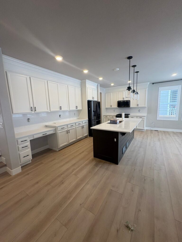 Finished kitchen cabinet refinish after — H3 Painting