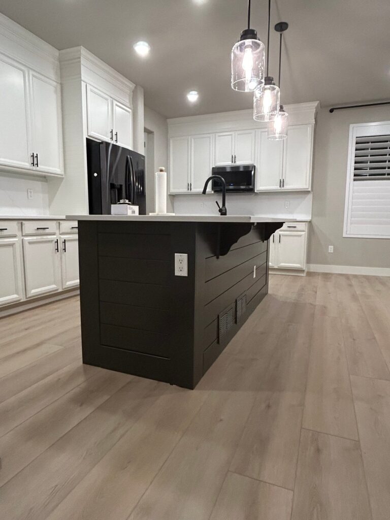 Finished kitchen cabinet refinish after — H3 Painting