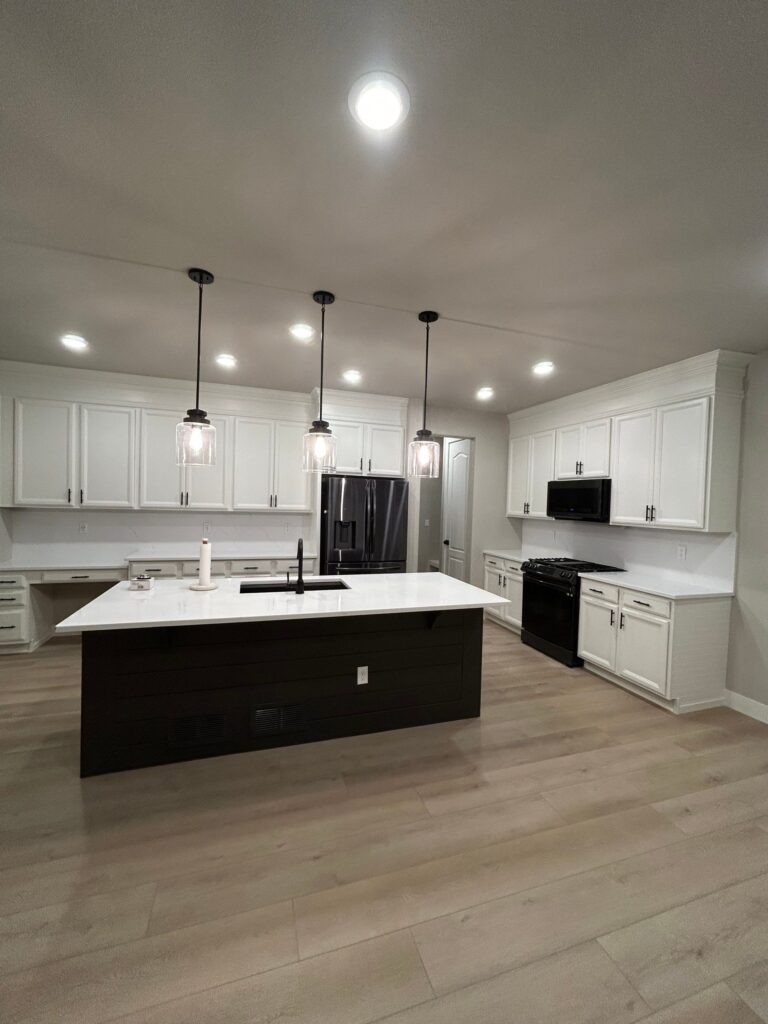 Finished kitchen cabinet refinish after — H3 Painting